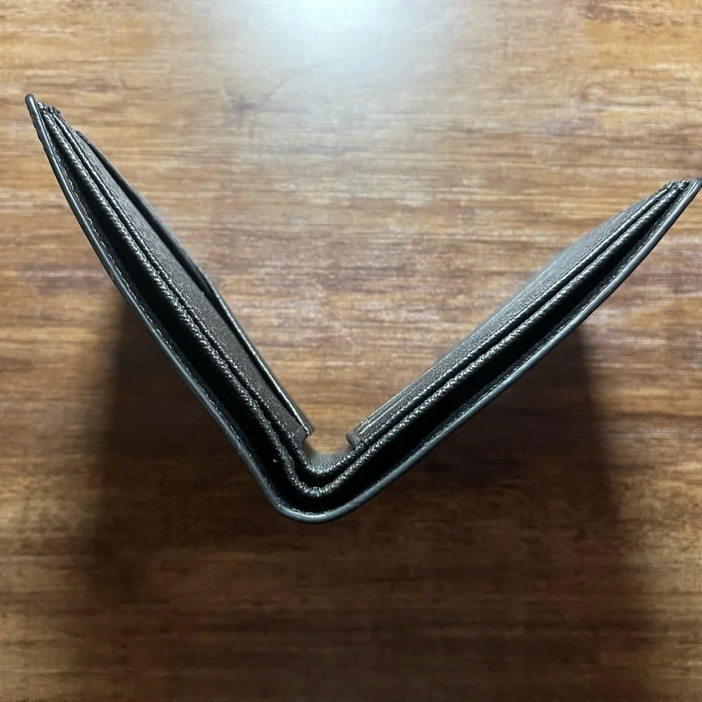 Bifold Wallet luxury Black textured, Black lettering, and stylish look!